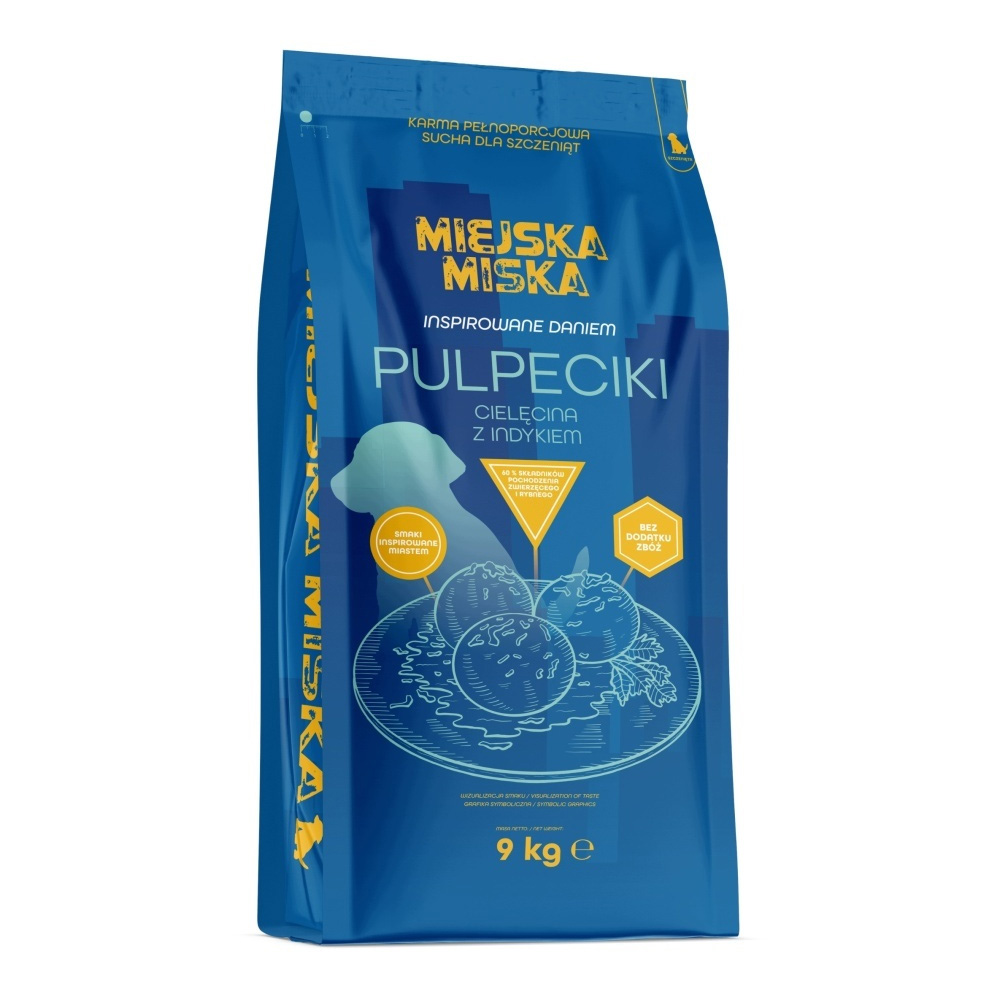 Miejska Miska Gaczoo Pulpeciki Cielęcina Karma Sucha dla Szczeniąt 9kg S